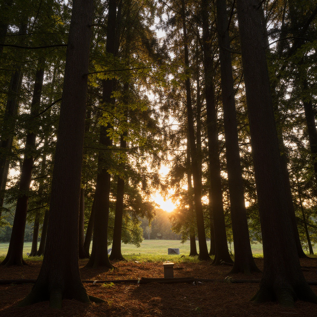 Un atardecer en el bosque