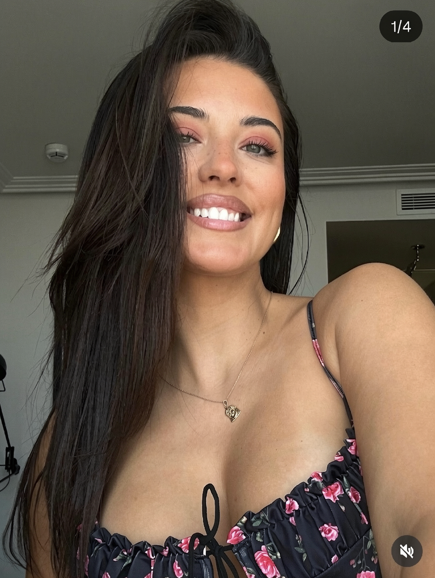 Make her drag down her shirt, revealing her chest