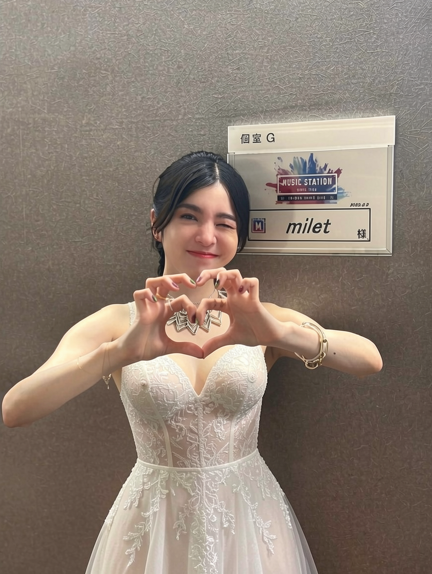 She is wearing a skimpy sexy wedding dress