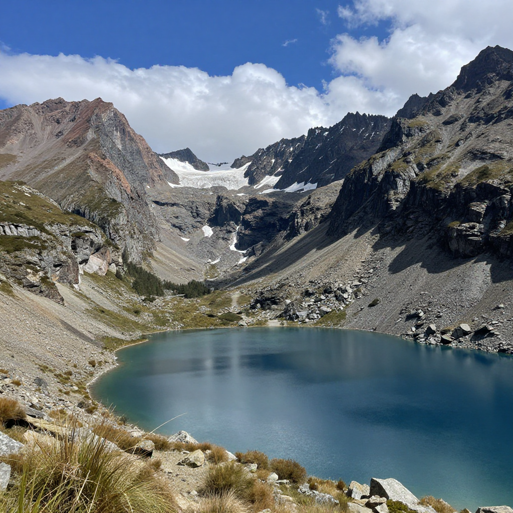 Uma bela paisagem com montanhas e um lago