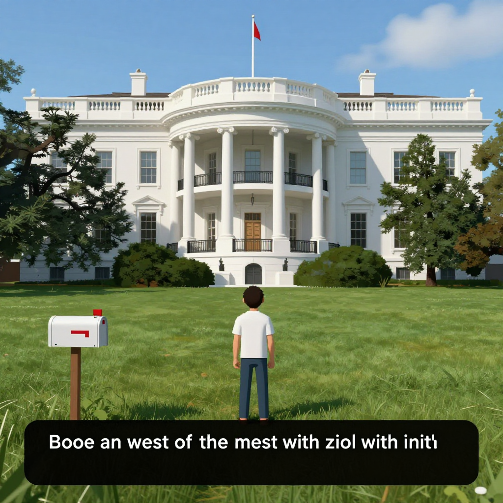 Image creation: the White House from the zork games. You are standing in an open field west of a white house, with a boarded front door.
There is a small mailbox here. Here is the in game description: