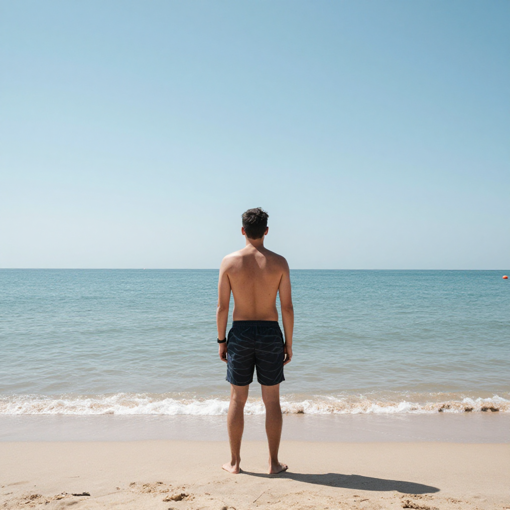 A man standing on the beach